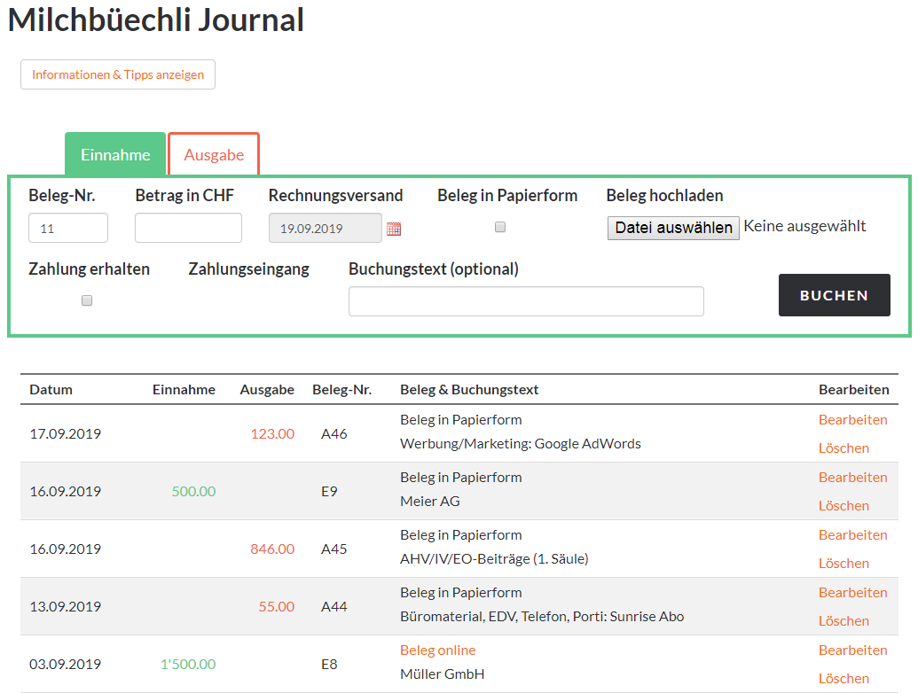 Milchbueechli Journal